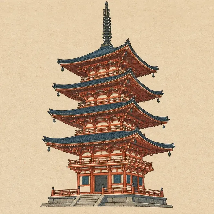 层叠木塔